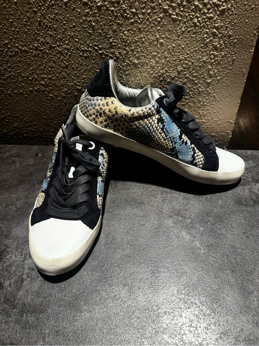 Zadig & Voltaire Black, White & Blue Low-Top Sneakers